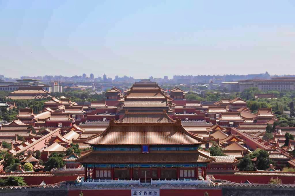 Pekings Verbotene Stadt vom Kohlehügel aus
